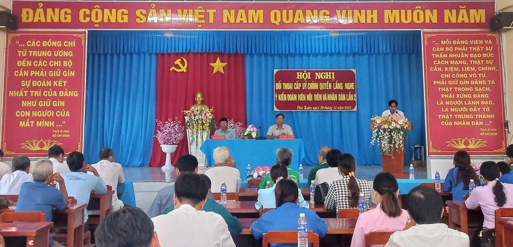 Phú Xuân hội nghị đối thoại cấp ủy, chính quyền lắng nghe ý kiến đoàn viên, hội viên và nhân dân lần 2 năm 2023