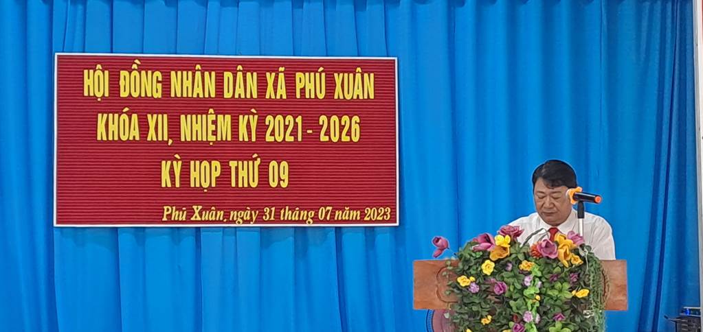 Hội đồng nhân dân xã Phú Xuân tổ chức kỳ họp lần thứ 9 khóa XII nhiệm kỳ 2021-2026
