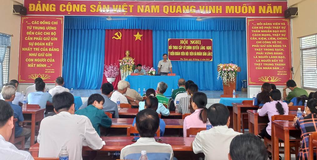 Phú Xuân hội nghị đối thoại cấp ủy, chính quyền lắng nghe ý kiến đoàn viên, hội viên và nhân dân lần 2 năm 2023